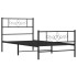 Estructura cama sin colchón con estribo metal negro 80x200