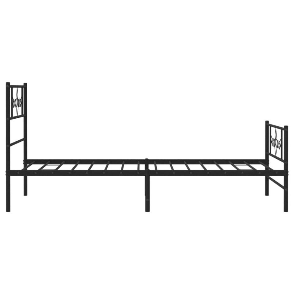 Estructura cama sin colchón con estribo metal negro 80x200