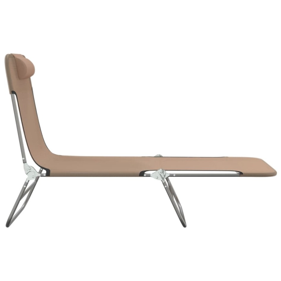 Tumbonas plegables 2 uds acero y textilene gris