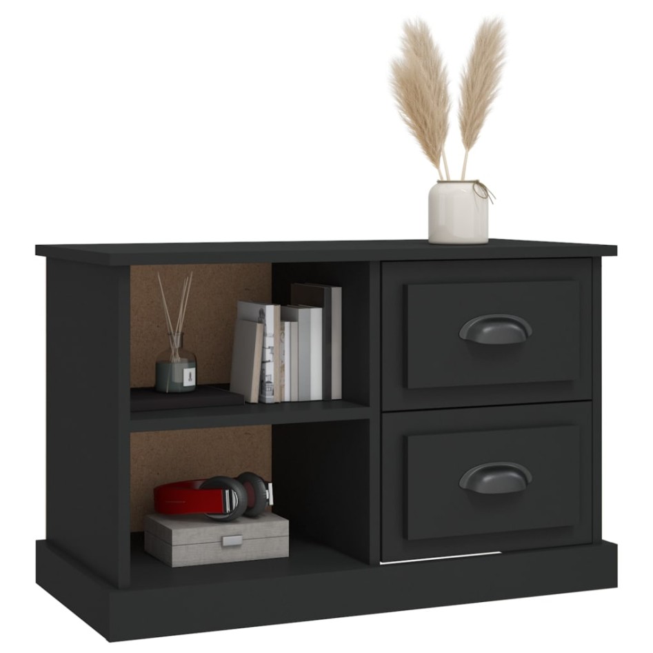 Mueble para TV madera contrachapada negro 73x35,5x47,5