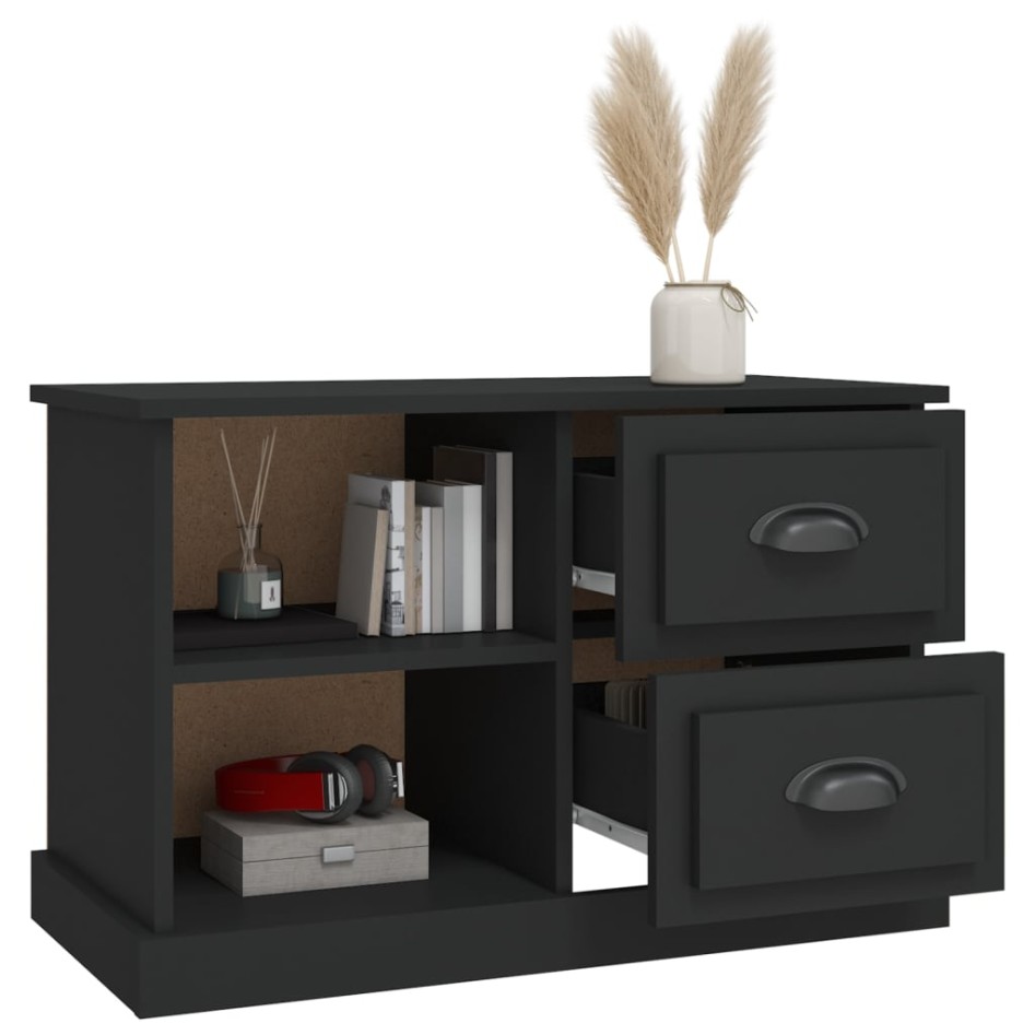Mueble para TV madera contrachapada negro 73x35,5x47,5