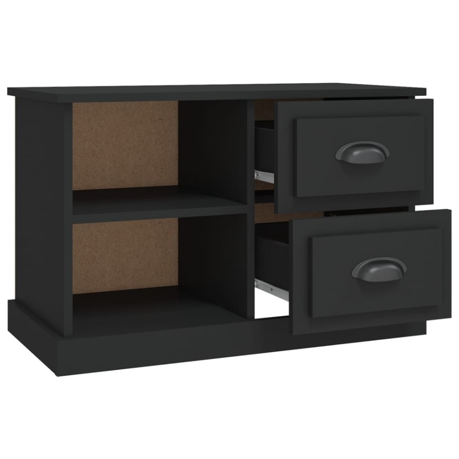 Mueble para TV madera contrachapada negro 73x35,5x47,5
