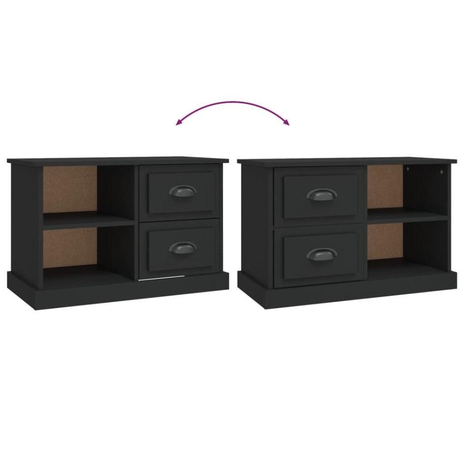 Mueble para TV madera contrachapada negro 73x35,5x47,5