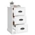 Mesita de noche madera contrachapada blanca 39x39x67
