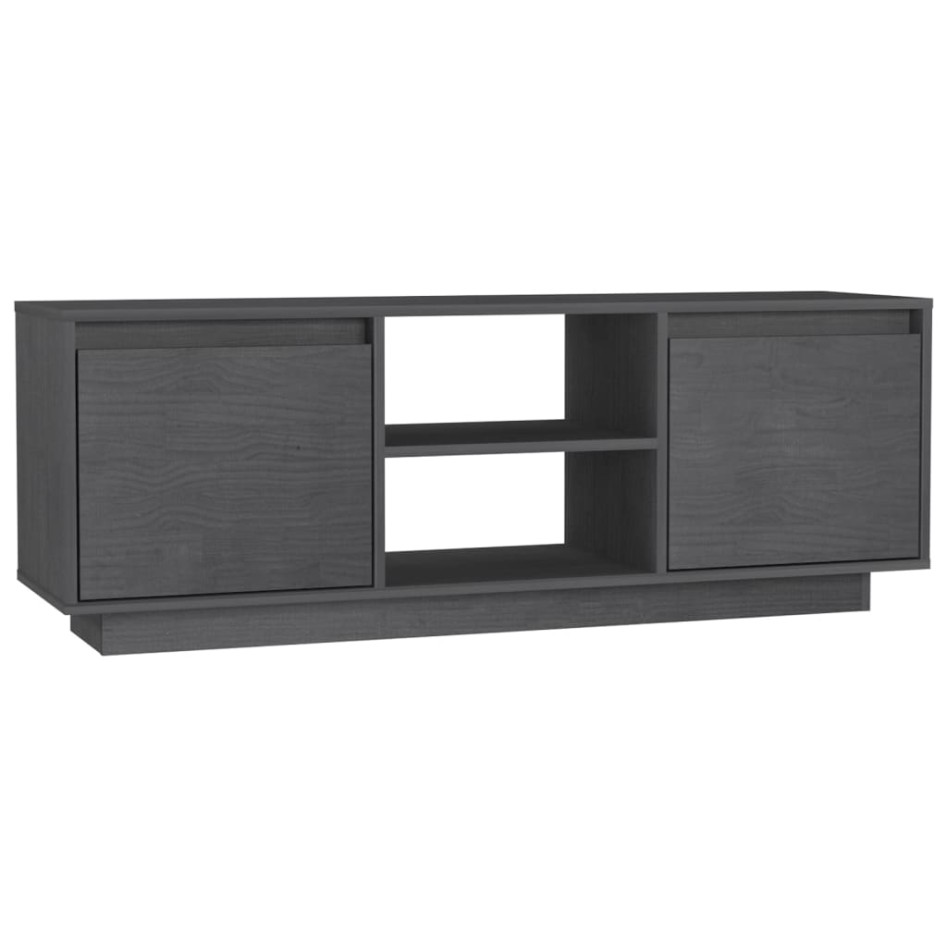 Mueble de TV madera maciza de pino gris 110x30x40