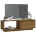 Mueble de TV de madera maciza pino marrón miel 110x30x33,5