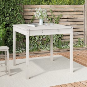 Mesa de jardín madera maciza de pino blanco 82,5x82,5x76