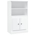 Aparador de madera contrachapada blanco brillo 60x35,5x103,5