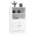 Aparador de madera contrachapada blanco brillo 60x35,5x103,5