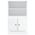 Aparador de madera contrachapada blanco brillo 60x35,5x103,5