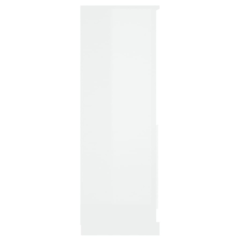 Aparador de madera contrachapada blanco brillo 60x35,5x103,5