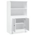 Aparador de madera contrachapada blanco brillo 60x35,5x103,5