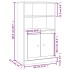 Aparador de madera contrachapada blanco brillo 60x35,5x103,5