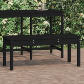 Banco de jardín madera maciza pino negro 109x44x45
