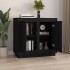 Aparador de madera contrachapada negro 80x34x75