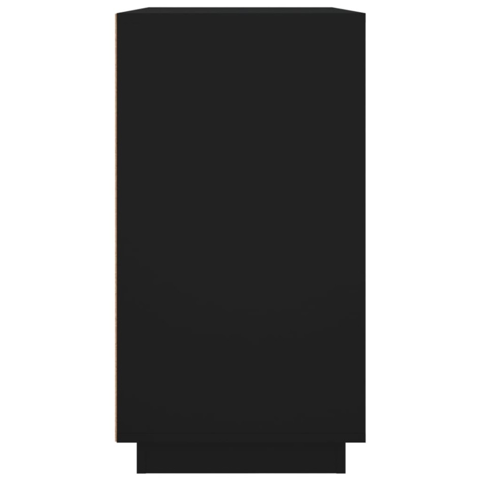 Aparador de madera contrachapada negro 80x34x75