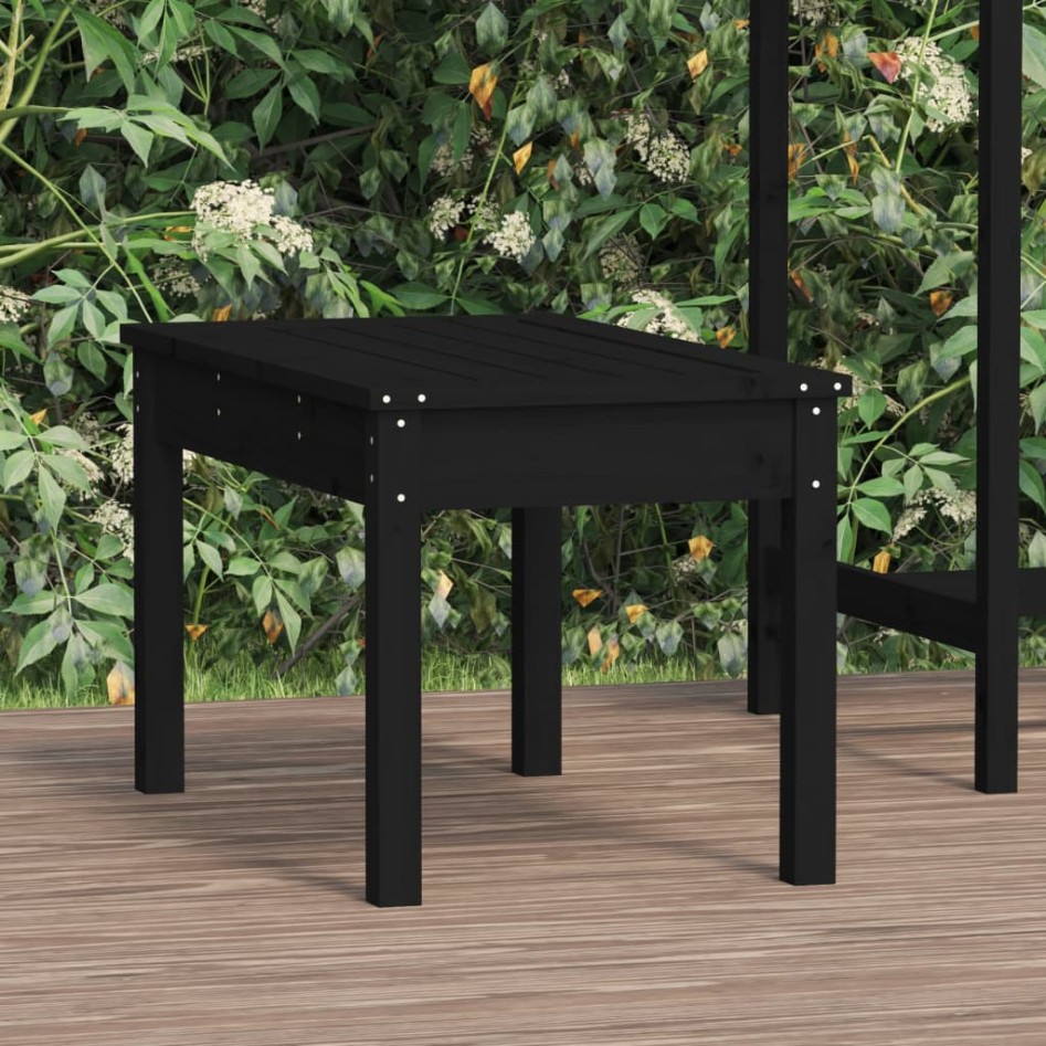 Banco de jardín madera maciza pino negro 80x44x45