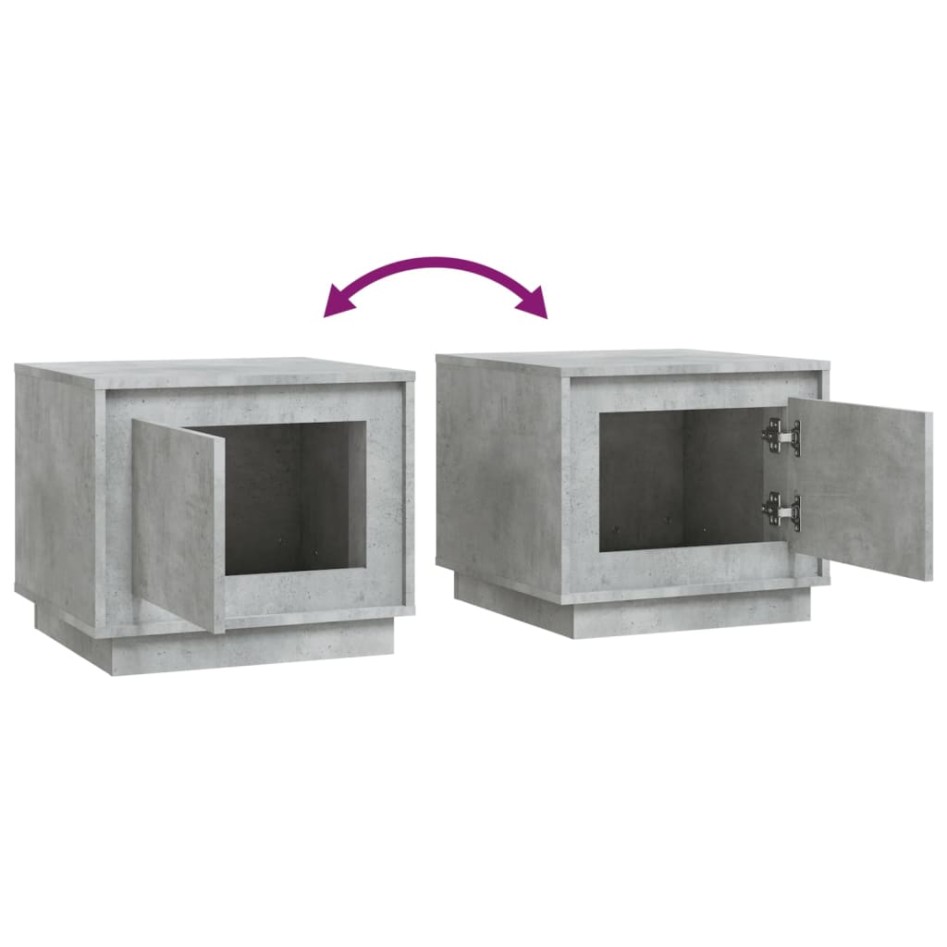 Mesa de centro madera contrachapada gris hormigón 51x50x44