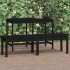 Banco jardín 2 plazas madera maciza pino negro 159,5x44x45