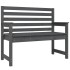 Banco de jardín madera maciza de pino gris 109x48x91,5