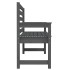 Banco de jardín madera maciza de pino gris 109x48x91,5
