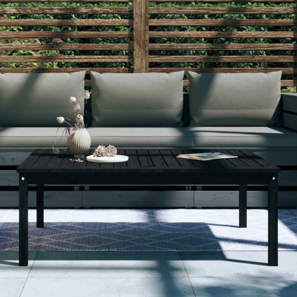 Mesa de jardín madera maciza pino negro 121x82,5x45