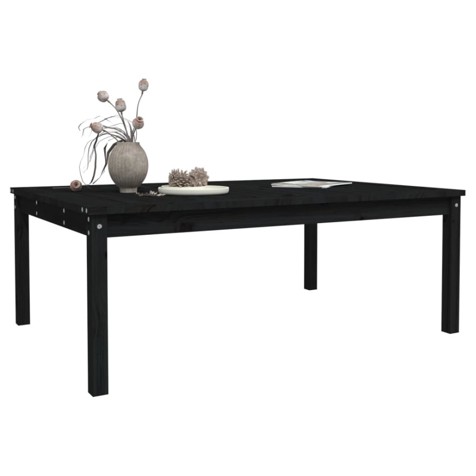 Mesa de jardín madera maciza pino negro 121x82,5x45
