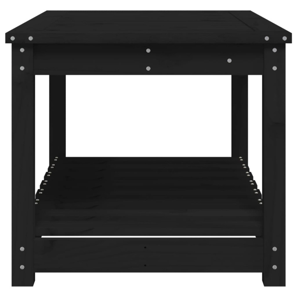 Mesa de jardín madera maciza pino negro 82,5x50,5x45