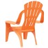Sillas jardín niños 2 uds aspecto madera PP naranja 37x34x44