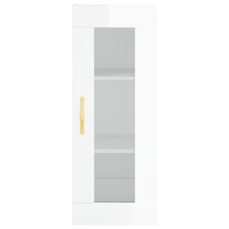 Aparador alto madera contrachapada blanco brillo 34,5x34x180