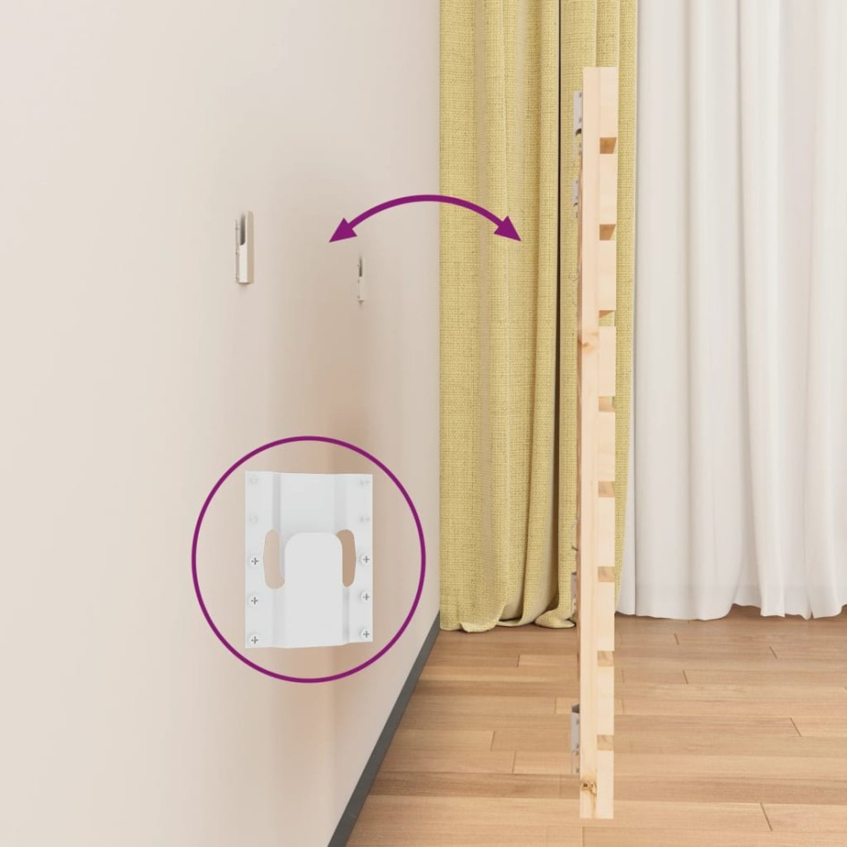 Cabecero de cama de pared madera maciza de pino 206x3x63