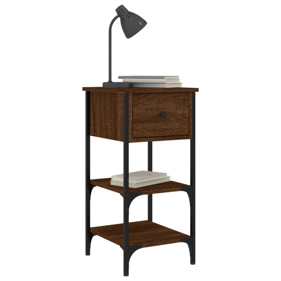 Mesitas noche 2 uds madera ingeniería marrón roble 34x36x70