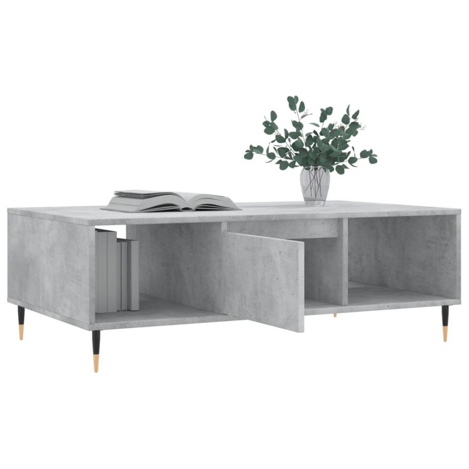 Mesa de centro madera de ingeniería gris hormigón 104x60x35