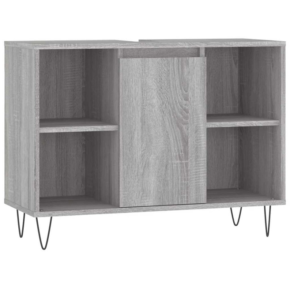 Mueble de baño madera de ingeniería gris Sonoma 80x33x60