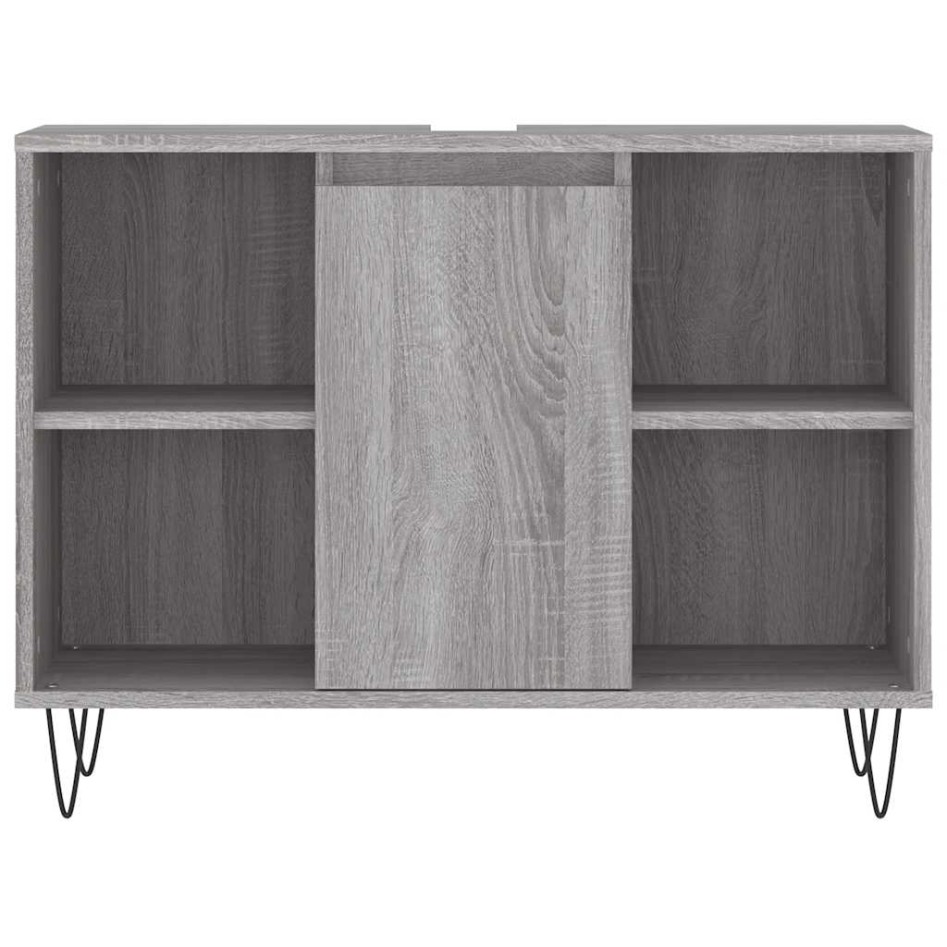 Mueble de baño madera de ingeniería gris Sonoma 80x33x60