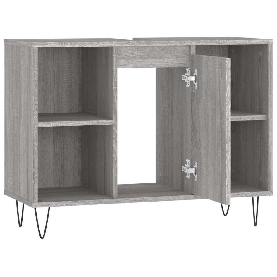 Mueble de baño madera de ingeniería gris Sonoma 80x33x60