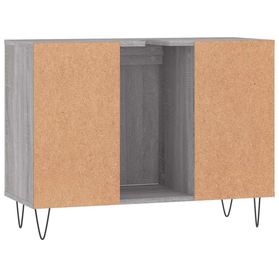Mueble de baño madera de ingeniería gris Sonoma 80x33x60