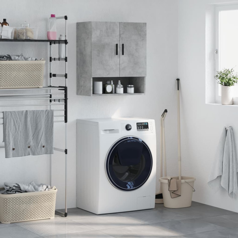 Armario de pared madera de ingeniería gris hormigón 60x31x70