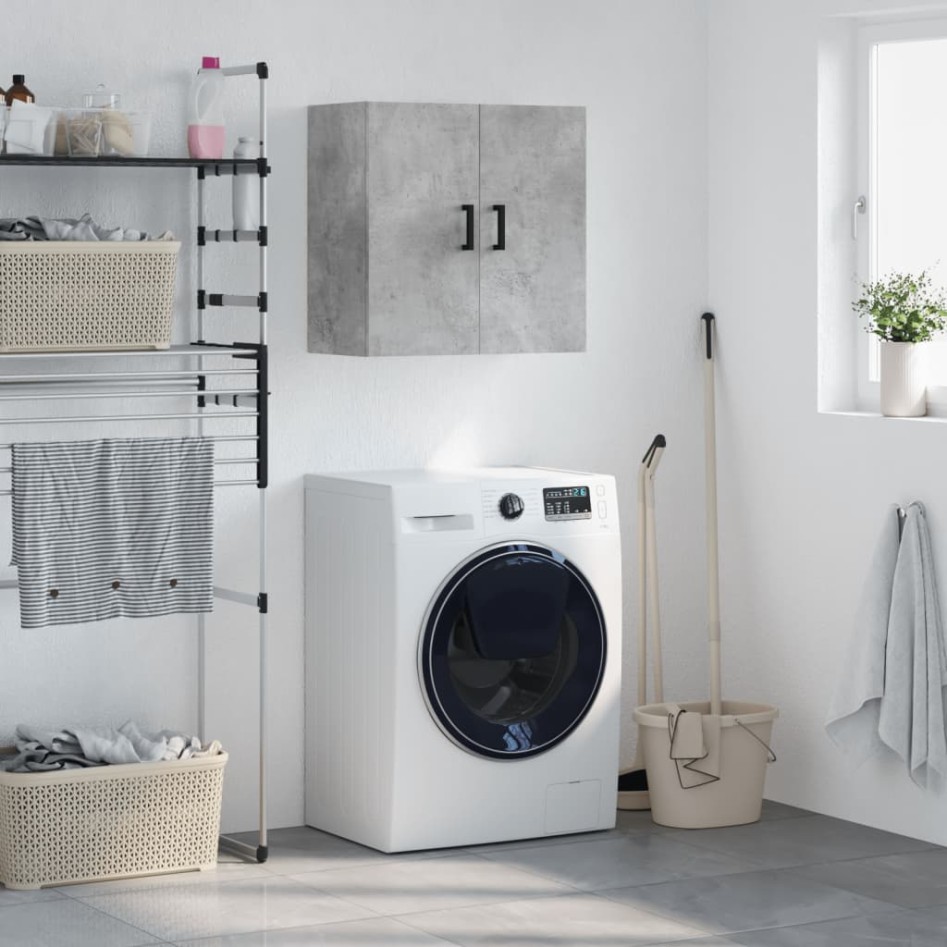 Armario de pared madera de ingeniería gris hormigón 60x31x60