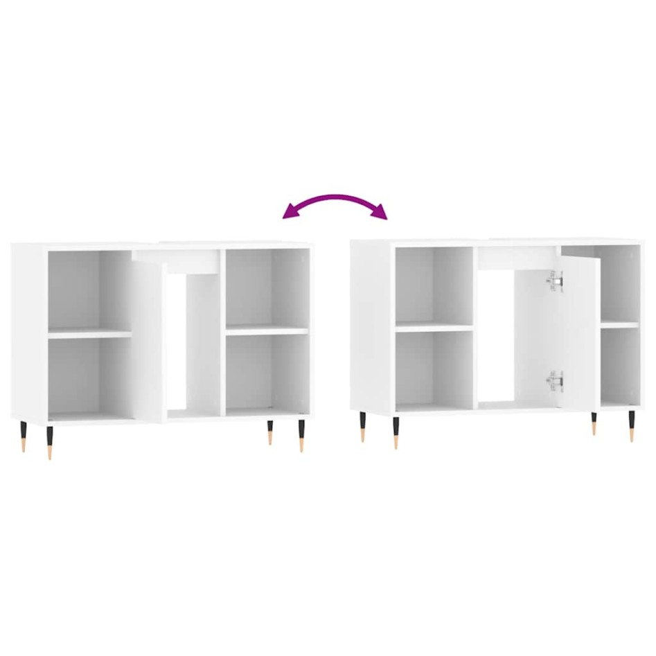 Mueble de baño madera de ingeniería blanco 80x33x60