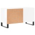Mueble de discos madera de ingeniería blanco brillo 85x38x48