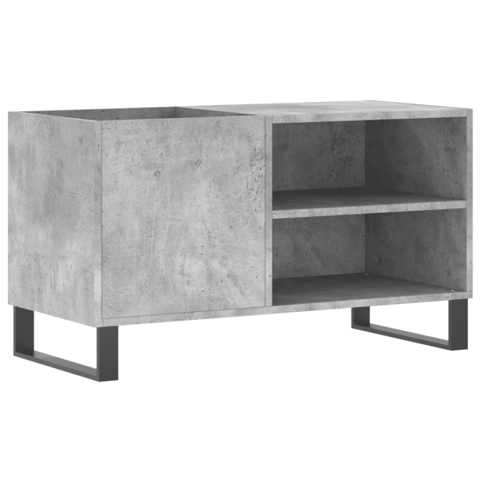 Mueble de discos madera de ingeniería gris hormigón 85x38x48