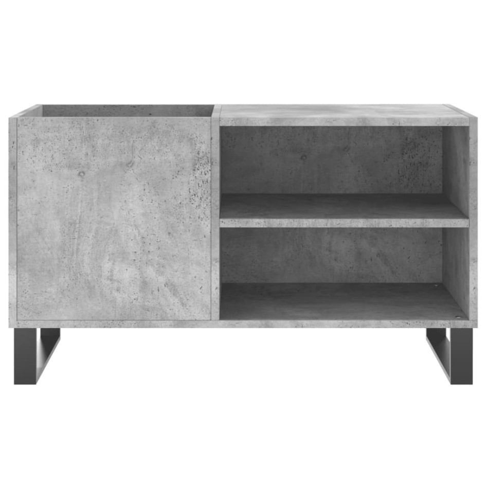Mueble de discos madera de ingeniería gris hormigón 85x38x48
