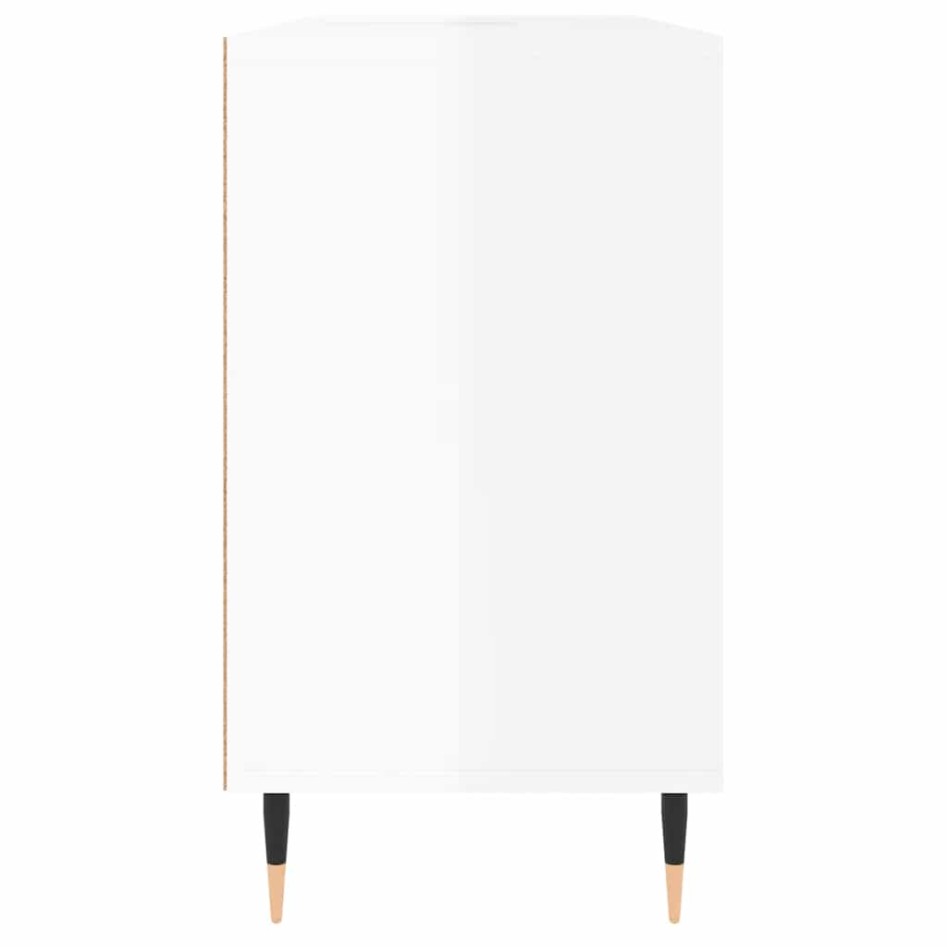 Mueble de baño madera de ingeniería blanco brillo 80x33x60