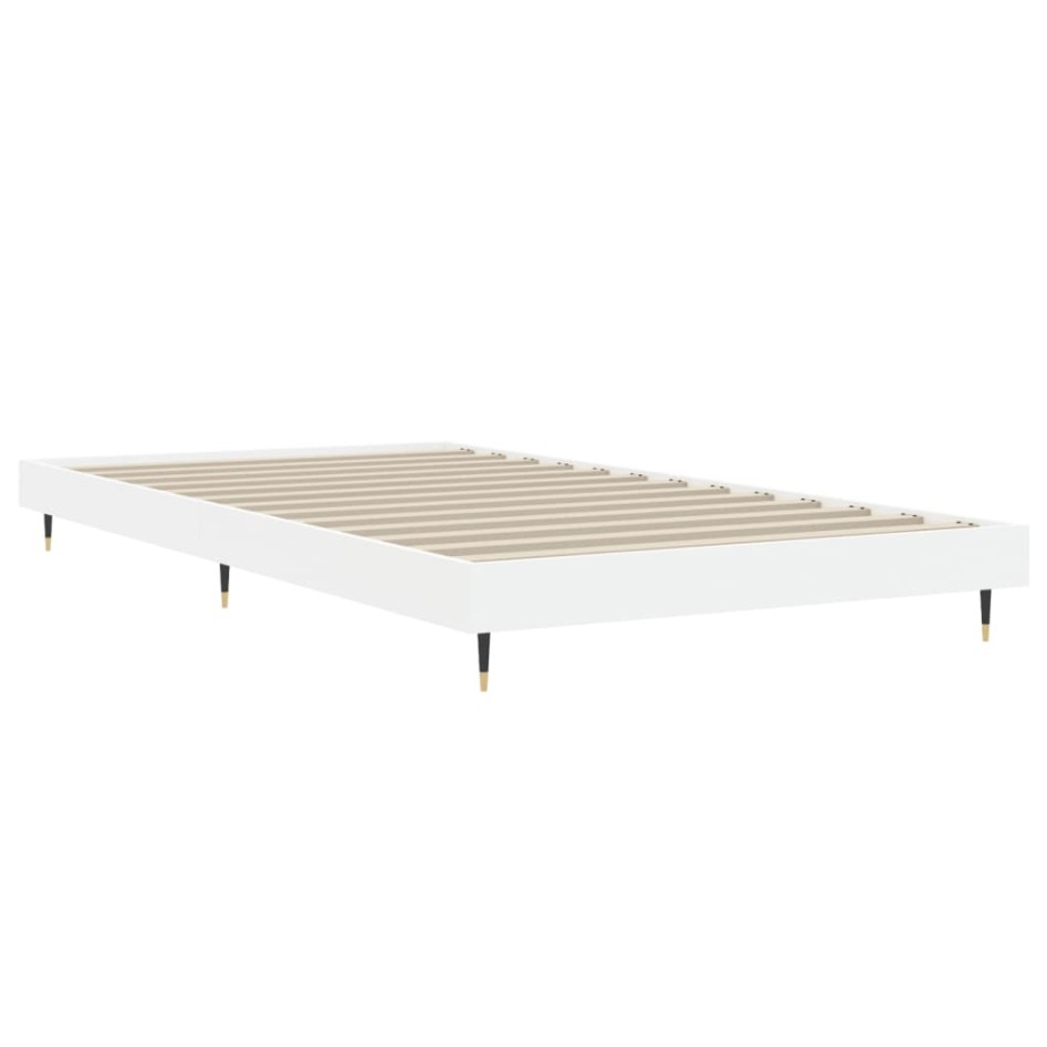 Estructura de cama madera de ingeniería blanca 90x200