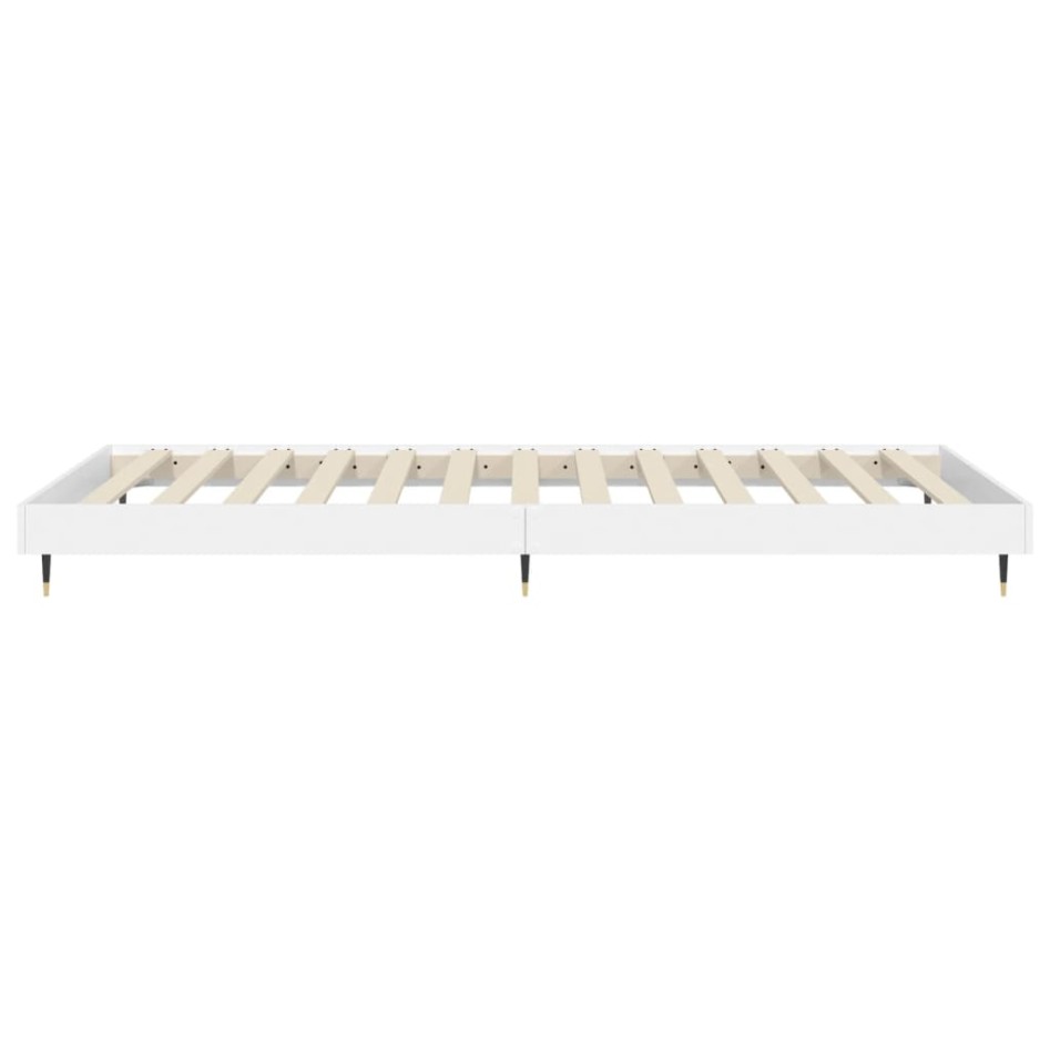 Estructura de cama madera de ingeniería blanca 90x200