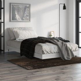 Estructura de cama madera de ingeniería gris Sonoma 90x200