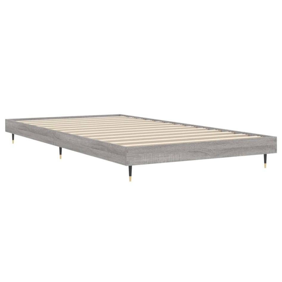Estructura de cama madera de ingeniería gris Sonoma 90x200