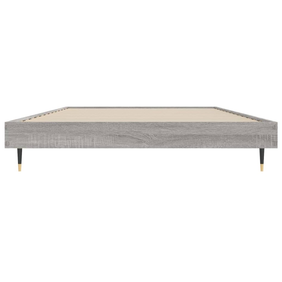 Estructura de cama madera de ingeniería gris Sonoma 90x200