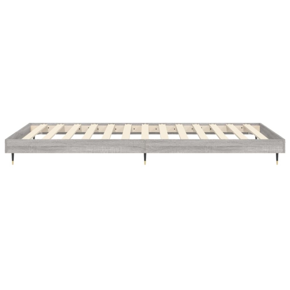 Estructura de cama madera de ingeniería gris Sonoma 90x200